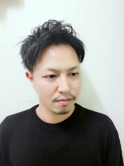 【bathair渋谷/三輪】スパイキーツーブロックメンズショート