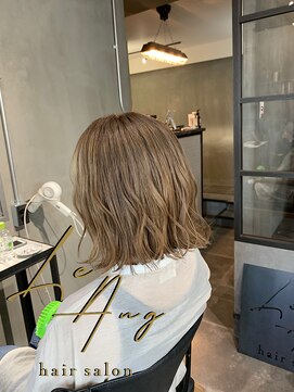 レアング(LeAng) #王道ボブ #ミルクティーベージュ