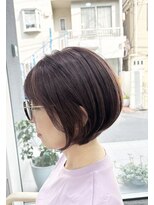 プラグ(Plug) 丸みショートボブ骨格似合わせカット白髪ピンクブラウン40代50代