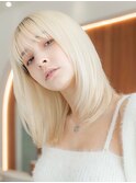 大人かわいい前髪セシルカットココアブラウンフリンジウェーブ