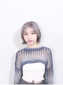 ハイトーンカラー/ボブ/グレーカラー/シースルーバング