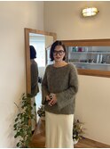 小顔ニュアンスパーマネビージュミニボブルフニュアンスパーマ栄