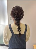 編みおろし四つ編みアレンジ