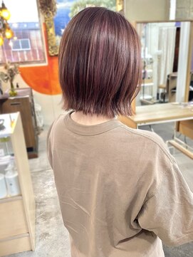 ラフ(laugh) ボブレイヤー×暖色カラー