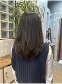 ローレイヤー/暗髪ヘア/ワンカールで簡単ヘア