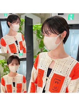 ヨーク(YOKE) グレージュ透ける暗髪ショートヘアマッシュショート丸みくびれ