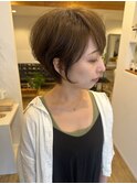大人可愛い20代30代40代前下がりショートボブ丸みショート◎