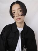 黒髪/前髪長め/ハンドブロー/ハンサムショート