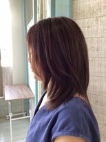 ケーズヘアー 津田沼SHORE店(K's Hair)&nbsp;レイヤーミデイアム◎ブリーチなしカラー内巻きスタイル