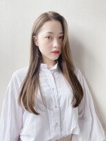 ファンナギンザ(FaNNa ginza)&nbsp;色っぽかきあげココアベージュロングヘア[銀座][小顔][前髪]