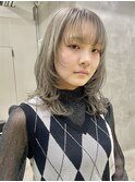 フェイスレイヤースタイルミディアムヘアダブルカラー