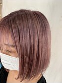 大人かわいい20代30代おすすめアッシュピンク艶感カラー