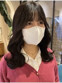 【依田友海】ダークブラウンラブウェーブミディ