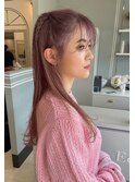 大人ハーフツインテールpinkヘア