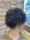 ツーブロック×ツイストスパイラルパーマ