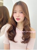 レイヤーカット　明るめベージュ　シースルー前髪