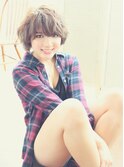 マチルダボブピンクベージュインナーグレージュハイライト大人