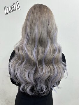 ルシア 京都四条河原町烏丸(LuciA) 【レミー100%/54cm】シールエクステ×グレーカラー×カット