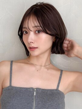 アグノス 青山(Agnos) ナチュラルカール結べるボブ暗めカラーこなれヘア艶感前髪