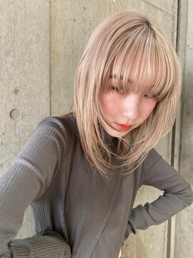 エリマ 武蔵小杉(elima) 武蔵小杉イルミナカラーレイヤーボブウルフショートヘアベージュ