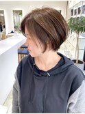 大人ショート/ショートボブ/白髪ぼかしハイライト/銀座/武蔵小杉