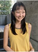 オン眉レイヤーカット透明感グレージュ