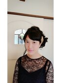 編み込みサイドアップ