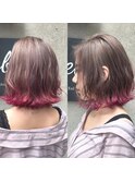切りっぱなし×裾カラー