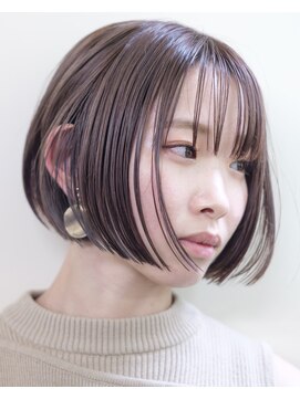 ルプラ ガーデン(le-pla garden) ミルクティー#ダブルカラー#切りっぱなしボブ#ケアブリーチ