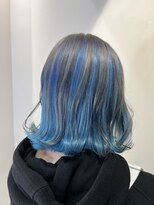 ヴァイス 渋谷店(VAICE)&nbsp;インナーカラー　アッシュグレー×ライトブルー