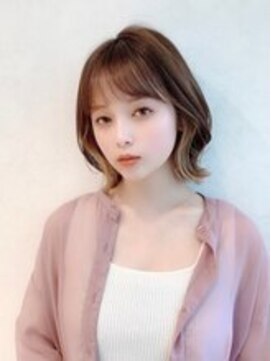 ジュネス 表参道(JYUNESU) 大人ミディアムイヤリングカラーアッシュブラウン20代30代40代