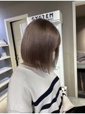4120グレーベージュミルクティーアッシュ艶髪ハイトーンカラー