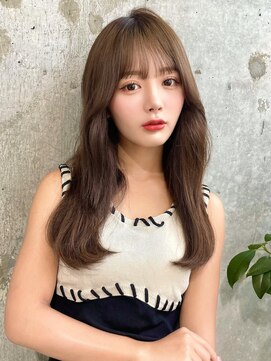 ルームバイシー 新宿(Loom. by Sea) 韓国風前髪/シルキーベージュ/グレージュカラー/斜めバング