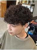 波巻きパーマメンズパーマメンズヘアツーブロックツイストパーマ