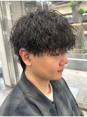 マッシュスパイラルパーマツイストスパイラル波巻きメンズ
