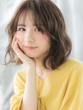 ドクターズサロン LAB 小山店 アッシュオリーブくせ毛風ウェーブミディアムo小山20代30代40代