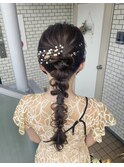 編み下ろし 編み下ろしポニー ポニーテール 参列ヘア