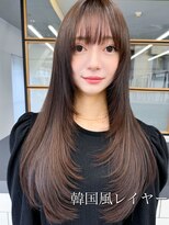 スタートウキョウ 渋谷駅(STAR TOKYO) 韓国レイヤー大人ロングストレートワンカールココアブラウン