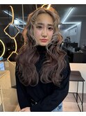 メルティ―カラーフェミニンロング似合わせカットマッシュボブ