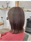 【切りっぱなしボブ】カーキグレージュボブ