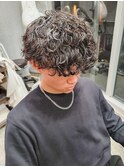 メンズ　波巻きパーマ　波巻きプードル