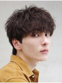 横浜西口シャドウパーマメンズマッシュウルフカット波巻きパーマ