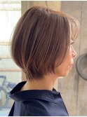 表参道白髪ぼかし上質ナチュラルショートアッシュベージュ40代