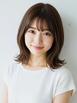 ガーディナ(Gardina)&nbsp;外ハネミディアム 顔周りカット チョコレートブラウン 20代 10代