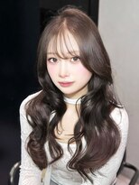 アルバム 銀座(ALBUM GINZA)&nbsp;顔周りレイヤー前髪カットロング韓国ヘア_F31222