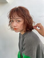 ワク(WAKU) 【WAKU】ボブパーマ/オレンジブラウン