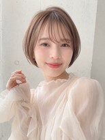 ノア 三宮店(NOA)&nbsp;【NOA】大人美人ショートボブシースルーバング透明感ベージュ