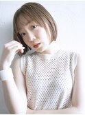 ストレートボブ_クールショートピンクベージュボブルフ_47729