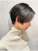 大人可愛い20代30代40代黒髪前下がりショートボブ丸みショート