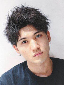 アルファ 新宿(alpha) サーフカール/ 刈り上げセンターパート/ブルーブラック[新宿駅]